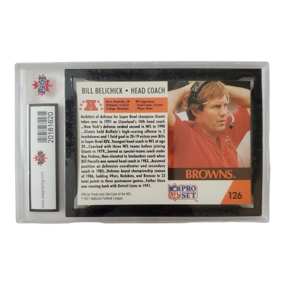 KSA Graded NFL PRO SET #126 Bill Belichick Rookie card - Picture 2 of 2